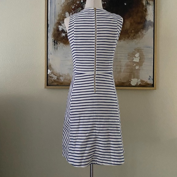 J. Crew white with blue stripes dress size 0 ~ - Picture 10 of 14